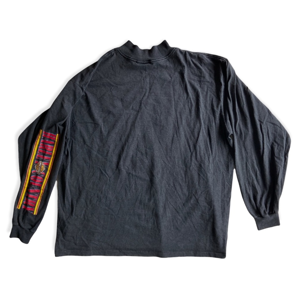 Harley Davidson Men’s Gray Long Sleeve Top Collared Vintage USA Size XL - Picture 4 of 10